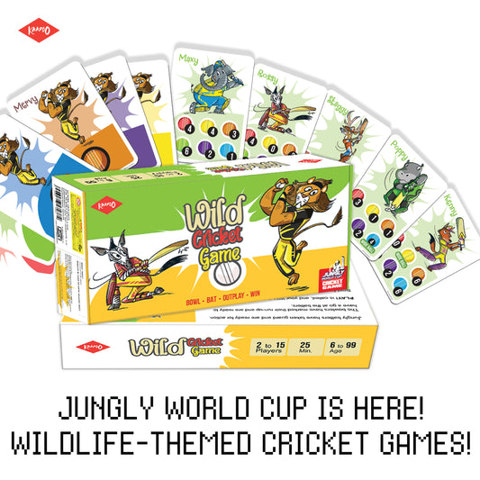 JUNGLY Wild Cricket Card Game - Bowl. Bat. Outplay. Win