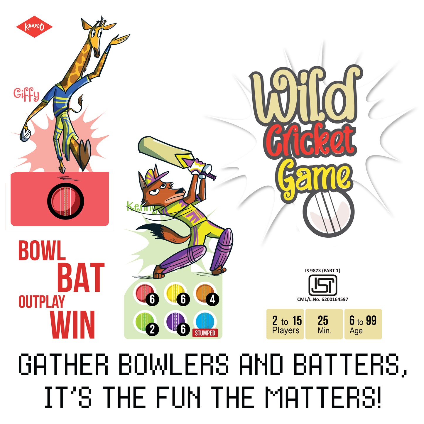 JUNGLY Wild Cricket Card Game - Bowl. Bat. Outplay. Win